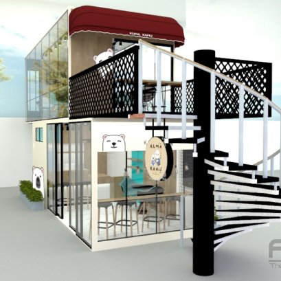 ออกแบบ ผลิต และติดตั้งร้าน : Kuma Kamu ร้านชา เครื่องดื่ม อิตาเลียนโซดา  บางใหญ่ นนทบุรี